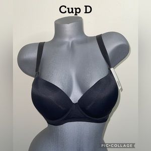 Push Up Slight Padded T-Shirt Lightly Line Plus Size Underwire / 3 Hooks. Cup D.